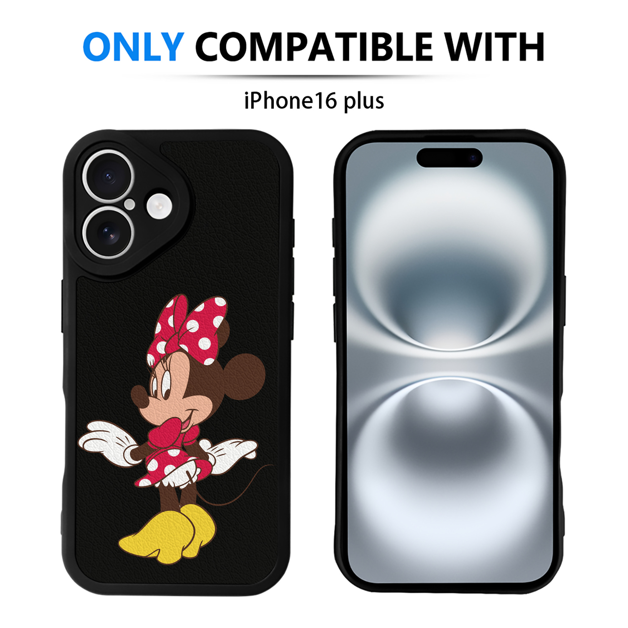 （画像用） ミッキーマウス Mickey Mouse 【iPhone 16シリーズ対応】シリコンスマホケース（レザー調） 材質：シリコン